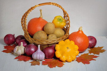 Autumn still life with vegetables
