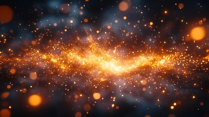 Fototapeta premium Golden fireworks, New Year Eve background, deep navy sky, radiant bursts, dramatic composition.