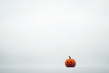 Carved Jack-o'-Lantern Pumpkin on a White Background