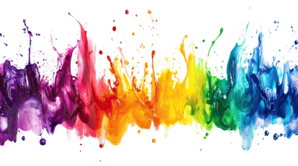 splash of colorful smeared paint transparent background