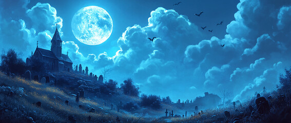 Church Under Moon.