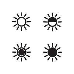 Sun icons| Sunshine vector sign| Vector illustration, isolated on white background.
