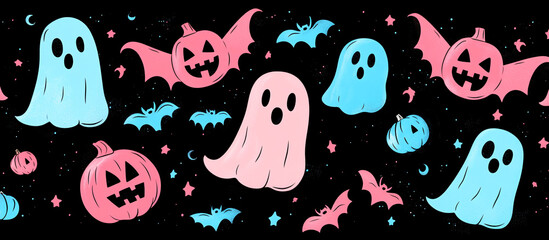 Halloween Ghosts & Pumpkins.