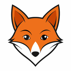 A cute red fox mascot logo icon illustration, suitable for t-shirt print