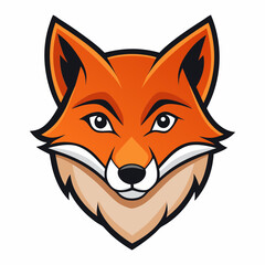A cute red fox mascot logo icon illustration, suitable for t-shirt print