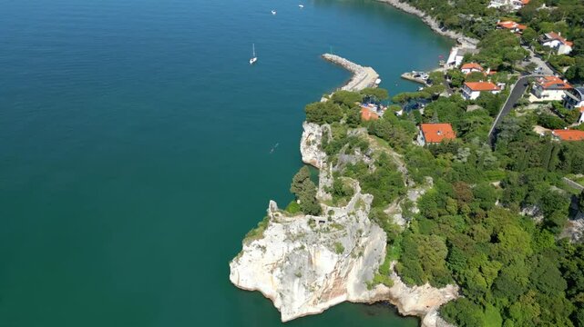 Duino Castles and Cliffs from Above. Dreamy Images Suspended Over the Sea.