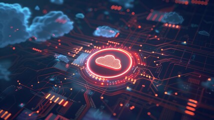 Obraz premium Cloud Computing Technology Illustration
