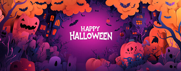 Happy Halloween Paper Art.