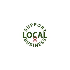 Support local business icon isolated on white background