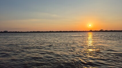 sunset over the river