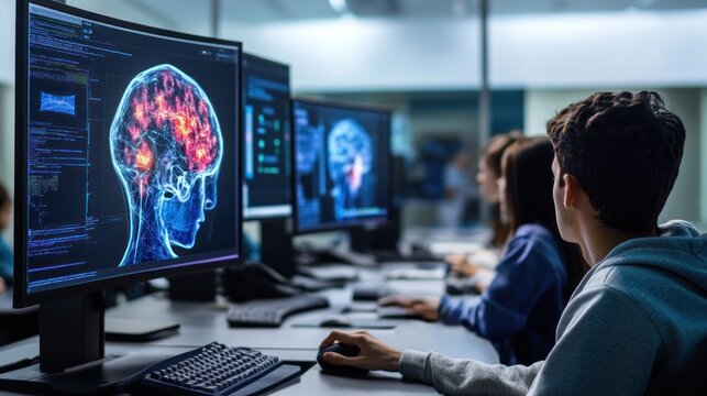 Analyzing brain activity on digital screens in lab