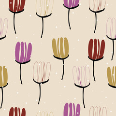 Seamless floral pattern textile vector background