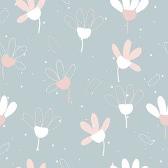 Seamless floral pattern textile vector background