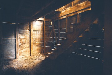 stairs in an old abandoned barn © David