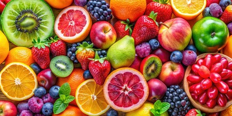 Bright and lively fruit clip art collection for fresh food themes, printables, and healthy living designs. Perfect for creating appealing visuals and promoting wellness.