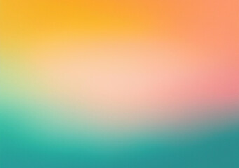 Retro grainy gradient background noise texture effect summer poster design orange teal green pink