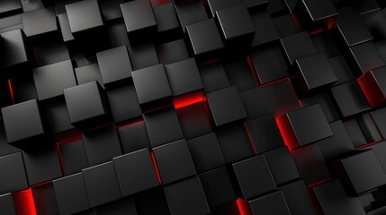 Fototapeta premium Abstract Black and Red Cubes