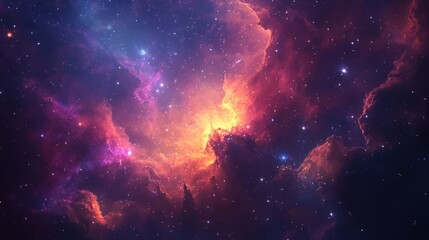 Obraz premium Bright nebula explosion in deep space