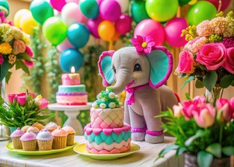 Celebrate with an adorable baby girl elephant theme! Enjoy a sweet baby shower filled with festive decorations, charming details, and joyful memories for everyone.