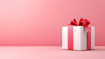 Elegant Corporate Gift Box with Logo Ribbon - Perfect Business Theme Illustration for Professional Branding and Marketing Needs