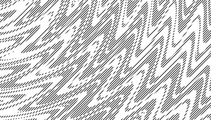 Dynamic lines pattern with black isolated on white background. Vector Format Illustration 