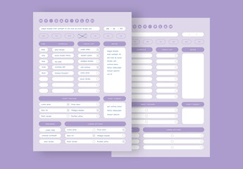 Blank Planner Layout With Purple Color