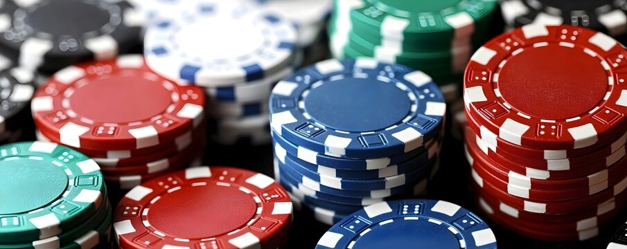 Intense high-stakes poker game featuring a revealed royal flush as players compete fiercely and chips accumulate in a thrilling betting frenzy