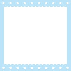 Square scalloped frame isolated. Template for photo. Empty photo frame.