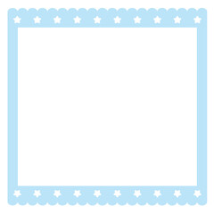 Square scalloped frame isolated. Template for photo. Empty photo frame.