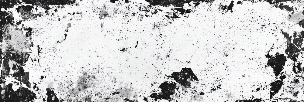 Aufkleber a weathered and worn surface showcases a black and white texture marked by scratches, smudges, and f