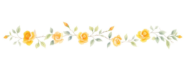 PNG Orange roses branch as line watercolour illustration pattern flower plant.