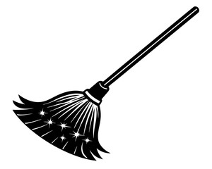 Broom silhouette vector,Broom vector illustration