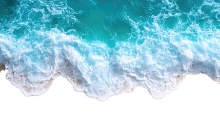 Fototapeta premium Sea waves from the air transparent background