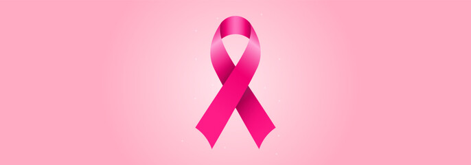 pink ribbon in pink background template for breast cancer awareness month, medical events, posters, banner 