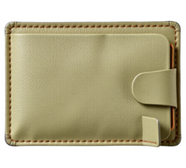 Olive Green Leather Wallet Isolated on Transparent Background - Perfect Design Element for Lifestyle Projects
