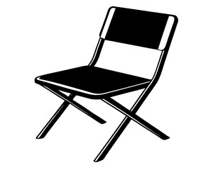 Foldable Chair Silhouette vector, Chair icon, Foldable Chair Clipart, Chair vector illustration