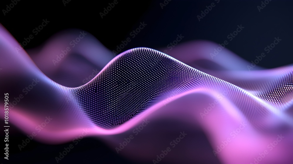 Poster dynamic digital energy waves - seamless patterns blending nature and technology in abstract flow vis
