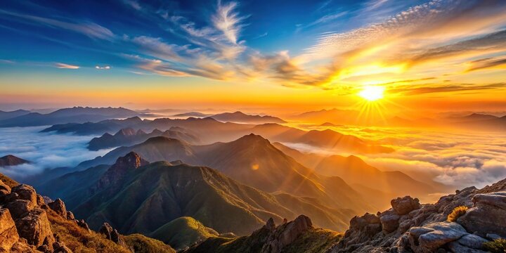 aerial view of sunrise over Kaz Mountains