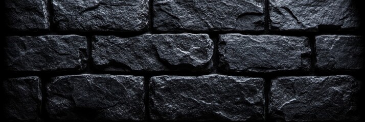 Dark, Rough, Stone Wall Texture with Subtle Lighting