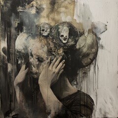 Abstract Skull Painting: Exploring the Dark Side of Humanity