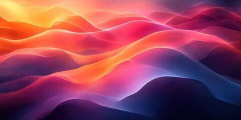 Fototapeta premium Abstract Swirling Landscape with Gradient Colors of Red, Orange, and Blue