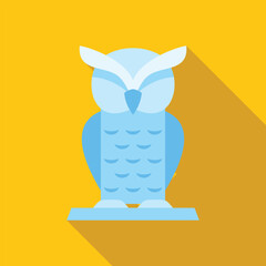 Minimalist vector illustration of an owl statue representing wisdom, knowledge, and intelligence