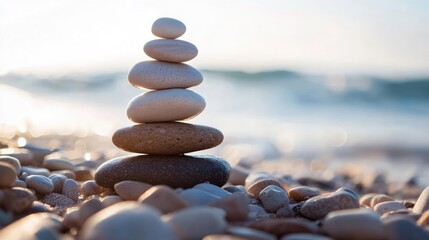 Zen Stones on the Beach