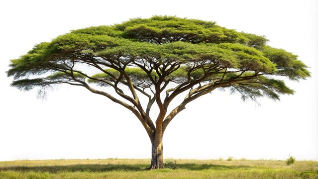 African Acacia tree isolated on white background