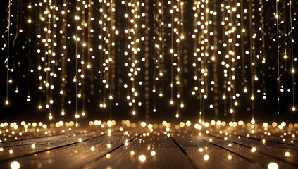 glittering lights raining creating festive background christmas parties