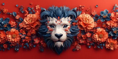 Diwali.An artistic representation of the zodiac animal, featuring intricate designs and vibrant colors that highlight its characteristics and symbolism