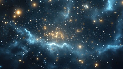 Obraz premium Thousands of stars twinkling brightly in the expansive night sky, creating a serene and mesmerizing view of the universe's infinite beauty.