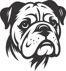 Emotional bulldog silhouette vector design