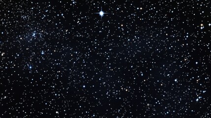 Obraz premium Thousands of stars twinkling brightly in the expansive night sky, creating a serene and mesmerizing view of the universe's infinite beauty.