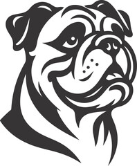 Emotional bulldog silhouette vector design